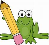 Frog with pencil
