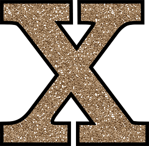 X in glitter