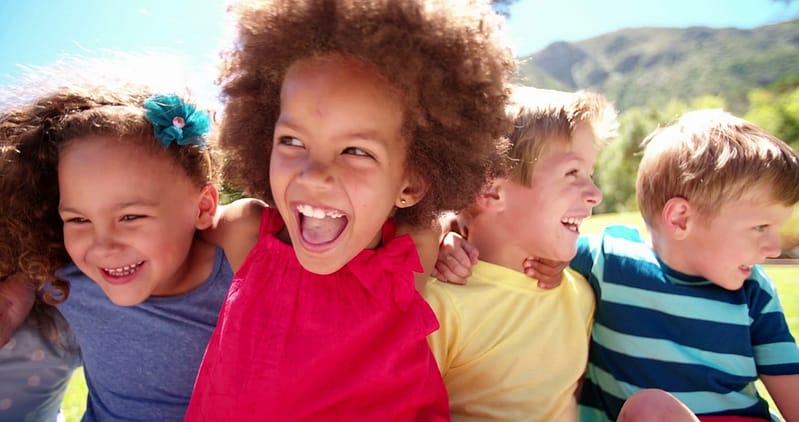 Children laughing